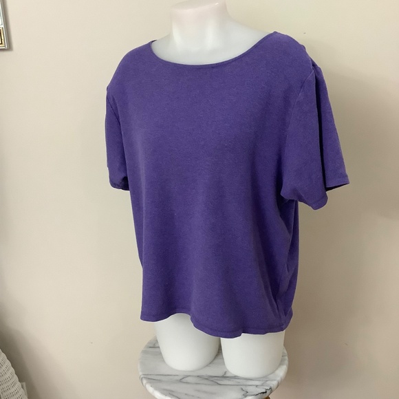 Eileen Fisher purple tee fits XL-1X - Picture 2 of 11